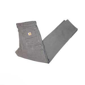 Carhartt relaxed fit canvas carpenter pants, gray sz 36x32